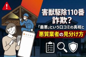害獣駆除110番は詐欺？「最悪」という口コミの真相と悪質業者の見分け方