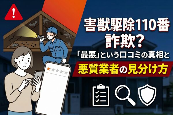 害獣駆除110番は詐欺？「最悪」という口コミの真相と悪質業者の見分け方